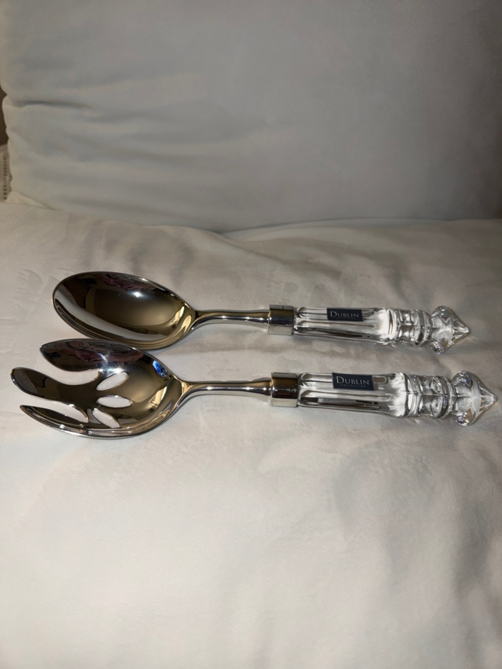 Godinger Crystal Dublin Salad Serving Spoon and Fork